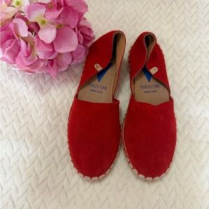Chic Red Suede Espadrilles for Women